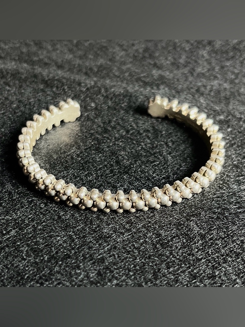 Artie Yellowhorse Navajo Sterling Silver 3-Row Beaded Cuff Bracelet Small 6" EUC